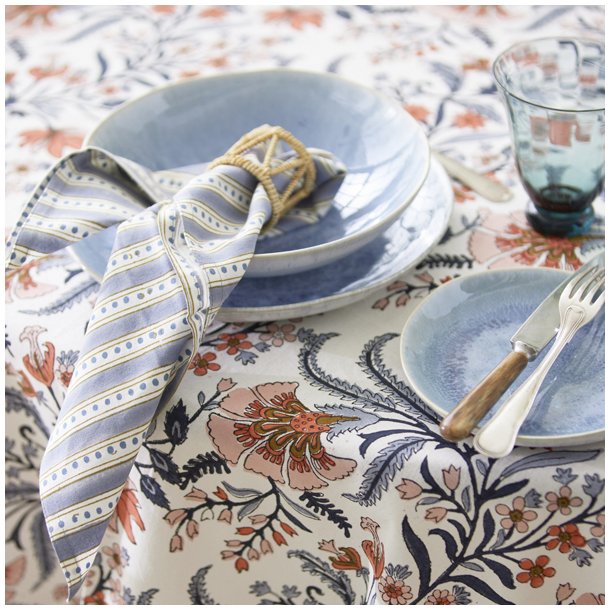 Bungalow stof servietter Lily ocean blue