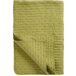Ib Laursen quiltet plaid i herbal green med korssting