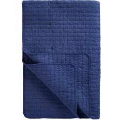 Ib Laursen quiltet plaid i indigo med korssting