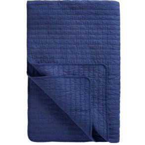 Ib Laursen quiltet plaid i indigo med korssting