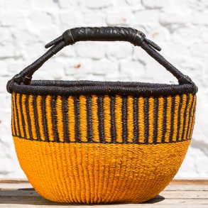 Hammershus fairtrade kurv fra Ghana i gul/orange farve