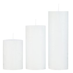 Cozy Living hvidt rustikt paraffinlys 