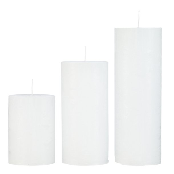 Cozy Living hvidt rustikt paraffinlys 