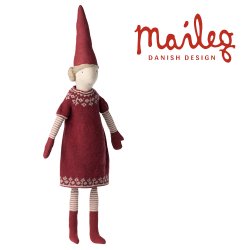 Maileg julemandens kone i fin strikket kjole