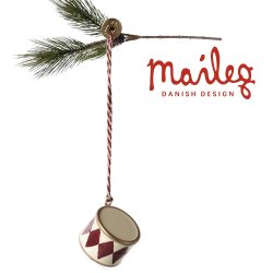 Mailegs metal tromme i rdt og hvidt