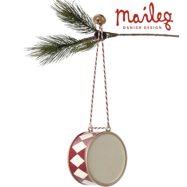 Maileg hndmalet stor tromme i metal 