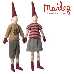 Maileg nissedreng 2025 str 3 i bukser og strikket tr�je