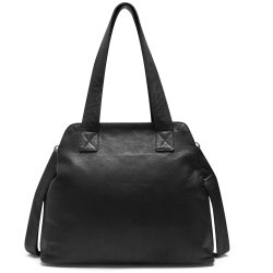 Depeche skuldertaske i sort kalveskind