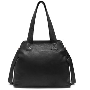 Depeche skuldertaske i sort kalveskind