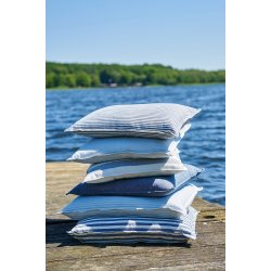 Speedtsberg pude i m�rkebl� denim farve