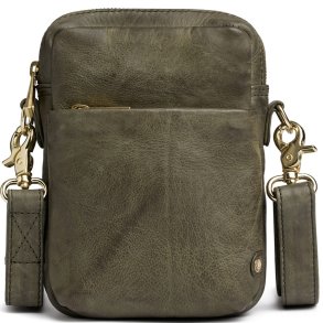 Depeche army green mobile taske i kalveskind