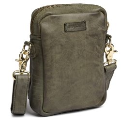 Depeche army green mobile taske i kalveskind