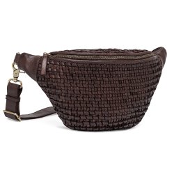 Depeche bumbag i brunt flettet skind