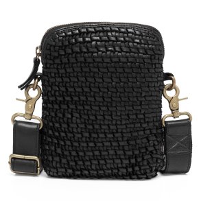 Depeche mobile taske i sort skind med flet foran