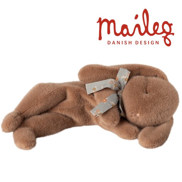 Maileg sovende plyskanin i varm brun