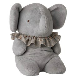 Maileg�s store bl�/gr� plys elefant
