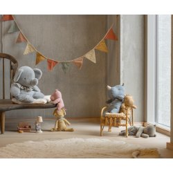 Maileg�s store bl�/gr� plys elefant
