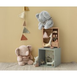 Maileg�s store bl�/gr� plys elefant