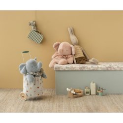 Maileg�s store bl�/gr� plys elefant