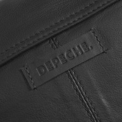 Depeche skuldertaske i sort okseskind