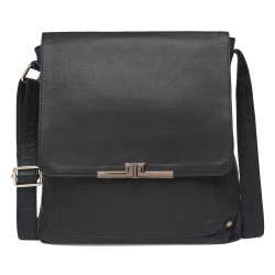Depeche skuldertaske i sort okseskind