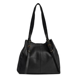 Depeche skuldertaske i sort okseskind