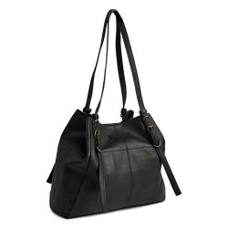 Depeche skuldertaske i sort okseskind