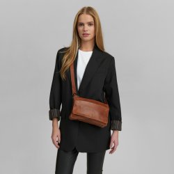 Depeche crossover taske i vintage brown skind