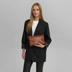 Depeche crossover taske i vintage brown skind