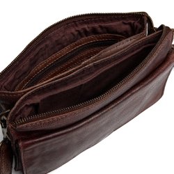 Depeche crossover taske i vintage brown skind