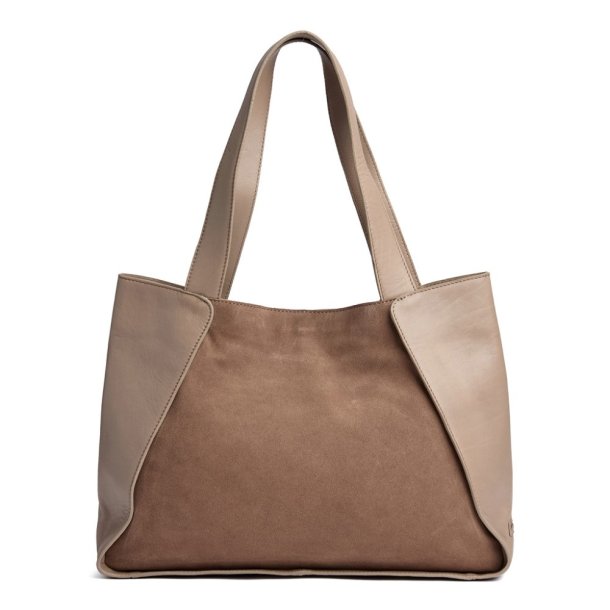 Depeche Madrid shopper i ruskind og koskind