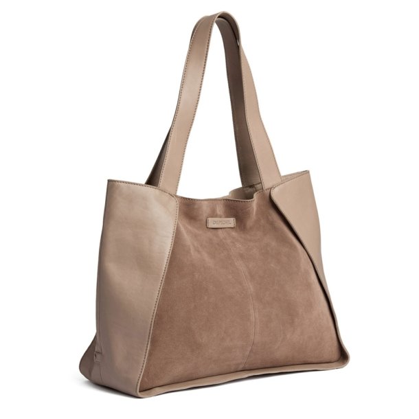 Depeche Madrid shopper i ruskind og koskind