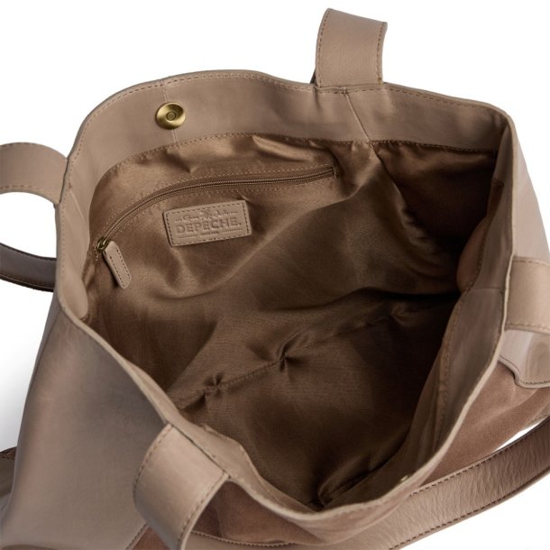 Depeche Madrid shopper i ruskind og koskind