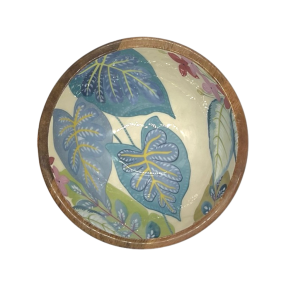 by Room sk�l i mangotr� med bl� blade og blomster