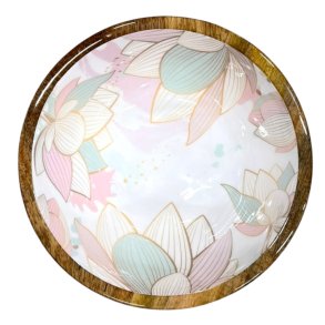 by Room sk�l i mangotr� med pink og bl� lotus blomster