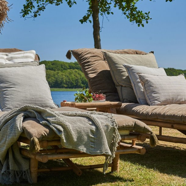 Speedtsberg pude i gr�nne og hvide striber