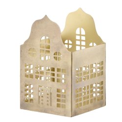 Bungalow lysholder til fyrfadslys i messing finish