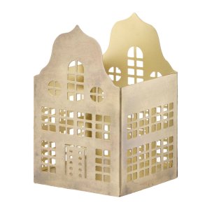 Bungalow lysholder til fyrfadslys i messing finish