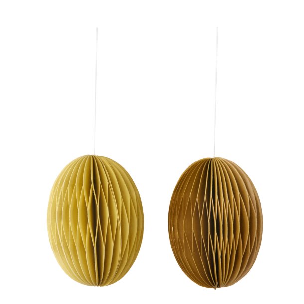 Bungalow p�ske�g i gul og papir 8 cm