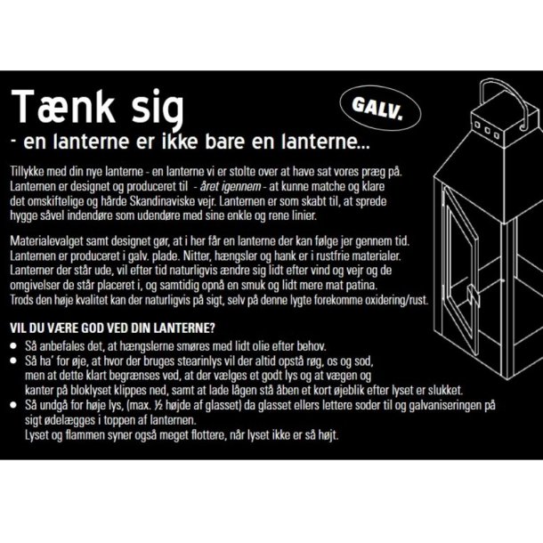 A2 living galvaniseret micro lanterne