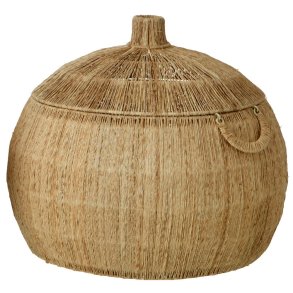 Bungalow jute stor rund opbevaringskurv