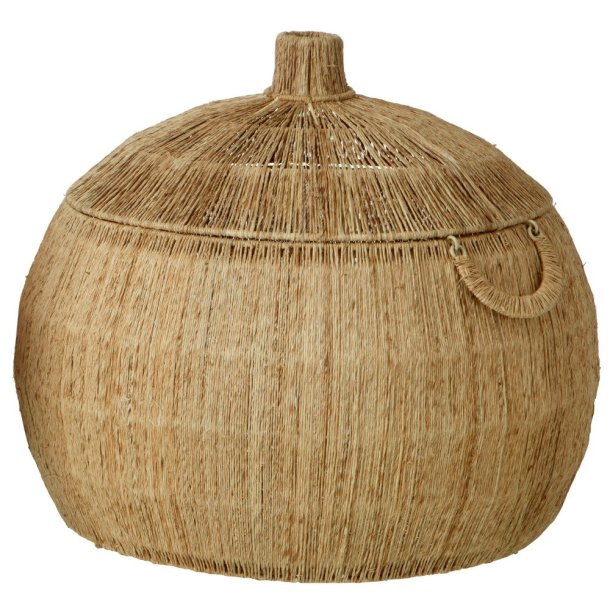 Bungalow jute stor rund opbevaringskurv