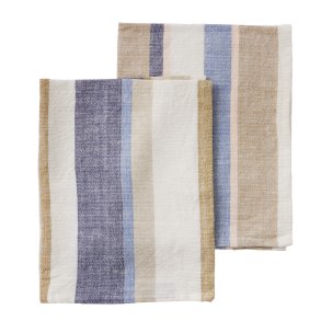 Bungalow stribede bomuldsviskestykker i indigo