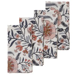 Bungalow stof servietter Lily ocean blue