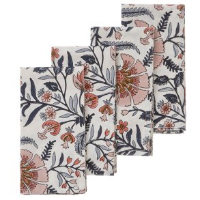 Bungalow stof servietter Lily ocean blue