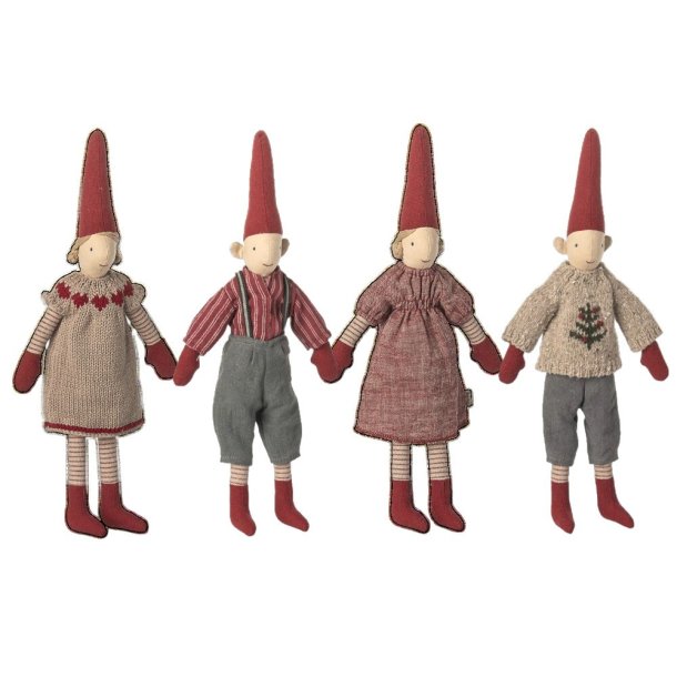 Maileg nissepige 2025 str 2 i en rd kjole