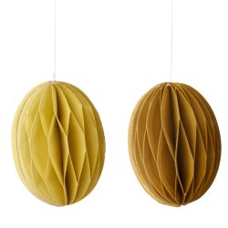 Bungalow p�ske�g i gult papir 6 cm