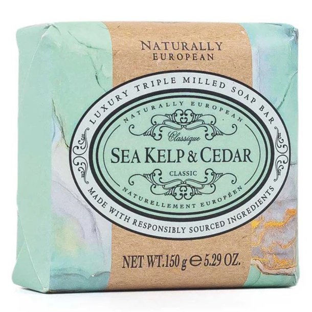 Naturally European sæbe bar, med seakelp og ceder duft