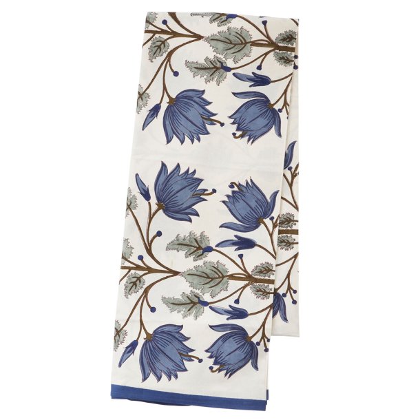 Bungalow hndprintet dug Flora indigo