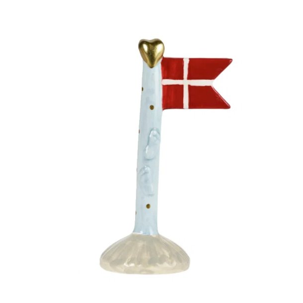 Speedtsberg keramik flag med lysebl� stang og sm� baby f�dder